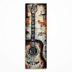 Original acoustic guitar painting on canvas, music wall art, MADE TO ORDER