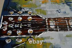 Original guitar painting on canvas, music art, acoustic guitar art MADE TO ORDER