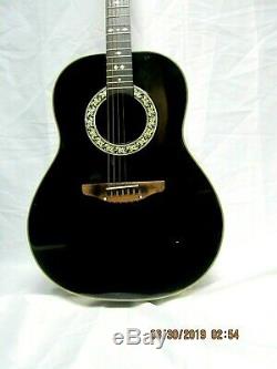 Ovation Acoustic Guitar Black USA Model# 1112 made in USA USA original Hard Case