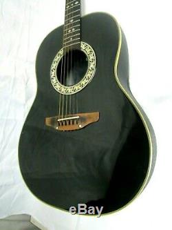 Ovation Acoustic Guitar Black USA Model# 1112 made in USA USA original Hard Case