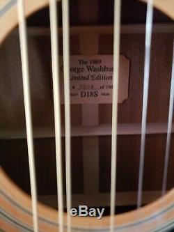 Rare 1989 GEORGE WASHBURN HAND MADE LIMITED EDITION D18S with soft pad case