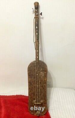 Rare GUIMBRI Traditional 3 Strings Acoustic Bass Guitar with pickup GNAWA TRANCE