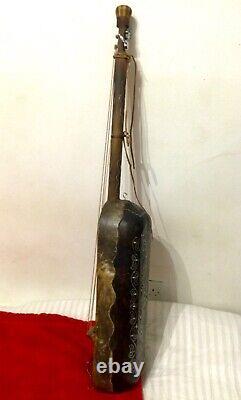 Rare GUIMBRI Traditional 3 Strings Acoustic Bass Guitar with pickup GNAWA TRANCE