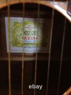 Rare Vintage Suzuki Three's Est 1887 Gw-15 Acoustic Guitar. Made In Japan