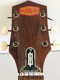 Rare Vtg C1950s Egmond Freres Royalist Full Size Guitar Made In Holland With Label