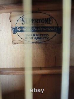 Restored VTG 1934 Supertone Parlor Guitar Stencil Harmony Made In USA Acoustic