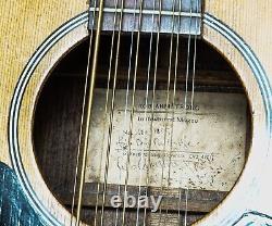 Rob Armstrong 12 String Acoustic Made for Don Partridge. Model No. 261. Oct 1985