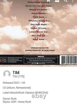 Tim S/T Remastered 1 of 500 Made CD 1983 2021 Hi-Tech AOR MelodicRock Classics