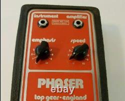 Top Gear-England Phaser Guitar Effect Pedal Rare Made in UK 1977 Vintage 1970's