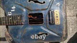 UNIQUE VINTAGE WW2 Jerry can Hand made Six String Acoustic Electric Guitar