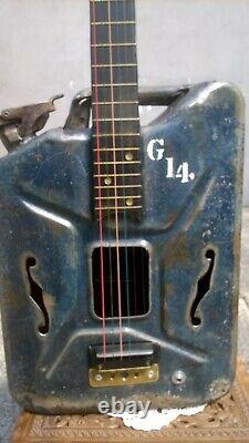 UNIQUE VINTAGE WW2 Jerry can Hand made Six String Acoustic Electric Guitar