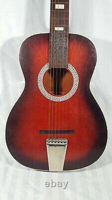 VINTAGE Made In U. S. A. Silvertone Parlor Guitar F-71-M Acoustic Guitar