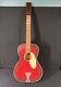 Vintage 1950's Wooden Red Harmony Acoustic Guitar Made In Usa