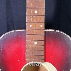 Vintage 1950's Wooden Red Harmony Acoustic Guitar Made In USA