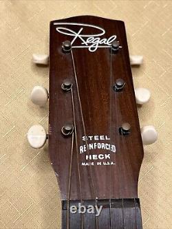 Vintage 1960's Regal Acoustic Small Body Guitar Round Neck-6 Strings-Made in USA
