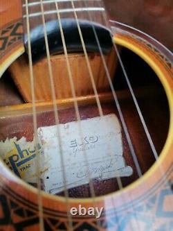 Vintage 1967 EKO RANGER 6 VI Acoustic Guitar Made ITALIA Retro Italy GREAT SOUND