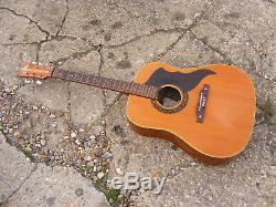 Vintage 60's 70's EKO Right Handed 6 String Acoustic Guitar Made Recanati Italy