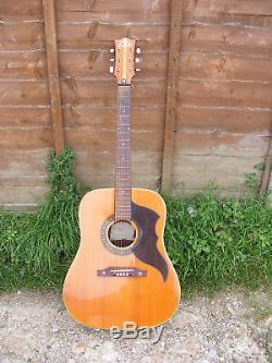 Vintage 60's 70's EKO Right Handed 6 String Acoustic Guitar Made Recanati Italy