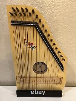 Vintage Gitarr-zither Made In Germany Wooden Guitar Rare Missing 1 String Vtg