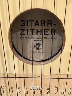 Vintage Gitarr-zither Made In Germany Wooden Guitar Rare Missing 1 String Vtg