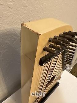 Vintage Gitarr-zither Made In Germany Wooden Guitar Rare Missing 1 String Vtg