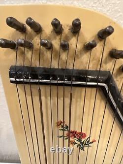 Vintage Gitarr-zither Made In Germany Wooden Guitar Rare Missing 1 String Vtg