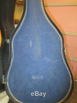 Vintage Harmony Acoustic Guitar H-162, USA Made, Mahogany steel neck case 60's