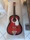 Vintage Harmony Parlor Acoustic Guitar Red Black H0301 Made In Taiwan
