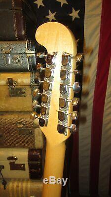 Vintage Original 1969 Fender Villager 12 String Acoustic Guitar Natural USA Made