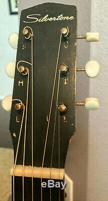 Vintage Silvertone Model 319 Acoustic Guitar Sunburst Made In USA VG