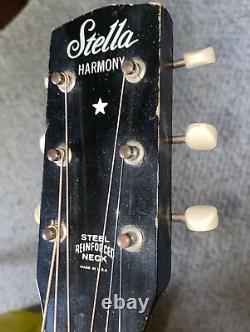 Vintage Stella Harmony H929 Acoustic Guitar New Strings 36 USA Made Free Shippg