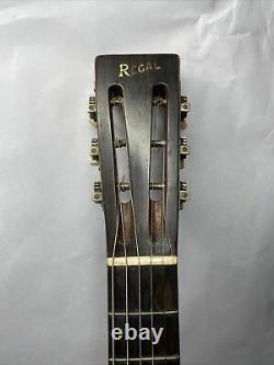 1930 Regal Finition Naturelle Guitare Acoustique 5210 Fabriqué À Chicago Comprend Cas