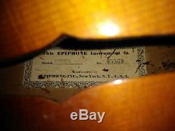 1951 Vintage Sunburst Epiphone Zenith Archtop Guitare Acoustique Made USA Carvedtop