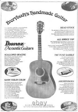 1980 Ibanez S300sv Guitare Acoustique Fabriquée Au Japon + Hard Case Rare