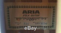 Aria Vintage 12 Cordes Guitare Acoustique Modèle 12w150 Made In Japan Bas De Série #
