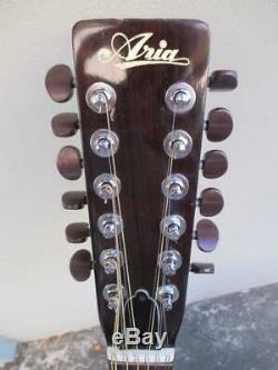 Aria Vintage 9604 12 Cordes 1970 Guitare Acoustique Made In Japan Mij