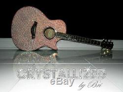 Bling Crystallized Guitare Acoustique Sur Mesure Tous Les Cristaux Électrique Made Withswarovski