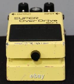 Boss Sd-1 Vintage 1983 Super Overdrive Yellow Guitar Effect Pedal. Fabriqué Au Japon