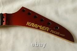 Cou De Guitare Kramer Focus 3000 Avec Candy Apple Red Headstock (esp Made)