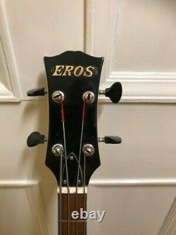 Eros Bass Guitare Semi Acoustique 60/70 Sunburst Finition 2 Pickups Made In Japan