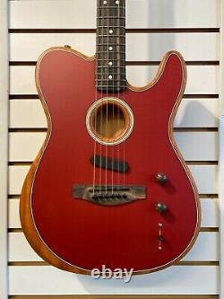 Fender Made-in-usa Acoustasonic Telecaster Acoustic-electric Guitar Red Demo