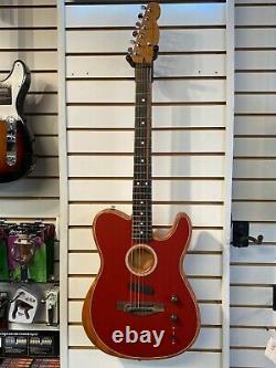 Fender Made-in-usa Acoustasonic Telecaster Acoustic-electric Guitar Red Demo