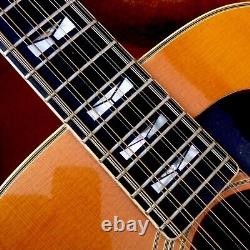 Guitare acoustique 12 cordes M. G. MORRIS MG 1000 avec incrustations de nacre, JAPON VINTAGE des années 1970