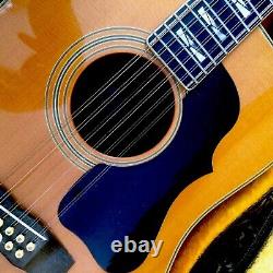 Guitare acoustique 12 cordes M. G. MORRIS MG 1000 avec incrustations de nacre, JAPON VINTAGE des années 1970