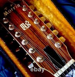 Guitare acoustique 12 cordes M. G. MORRIS MG 1000 avec incrustations de nacre, JAPON VINTAGE des années 1970