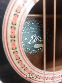 Guitare acoustique Eko E85 Vintage Black 6 cordes Fabriquée en Italie Lire la description
