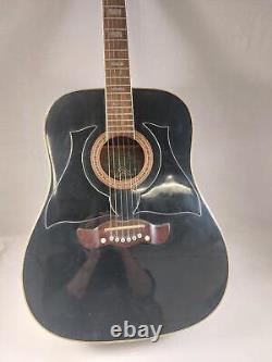 Guitare acoustique Eko E85 Vintage Black 6 cordes Fabriquée en Italie Lire la description