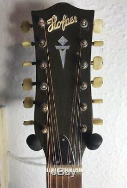 Hofner 492 Vintage 12 Cordes Guitare Acoustique 67-69 Made In Germany