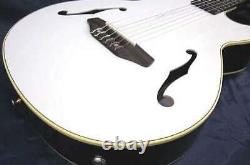 K. Yairi Kyf-ctm F-hall Electric Nylon Guitar Blanc Fabriqué Au Japon Avec Hc