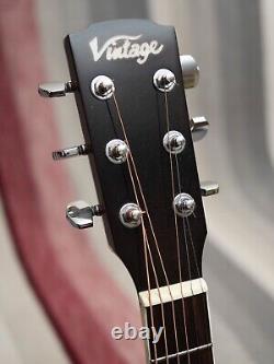 Magnifique guitare électro-acoustique Jumbo fabriquée par 'Vintage' VECJ100N